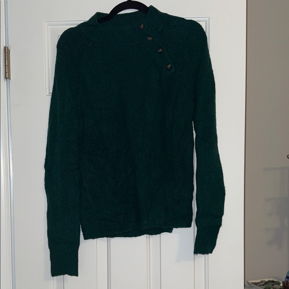 J. Crew Dark Green Cowl Neck Sweater